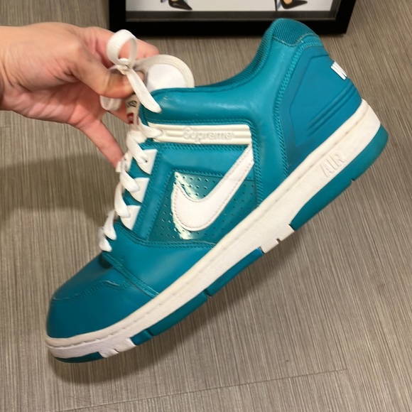 Nike Supreme x Air Force 2 Low Teal sneakers in teal green color Size 10.5 - Picture 3 of 12